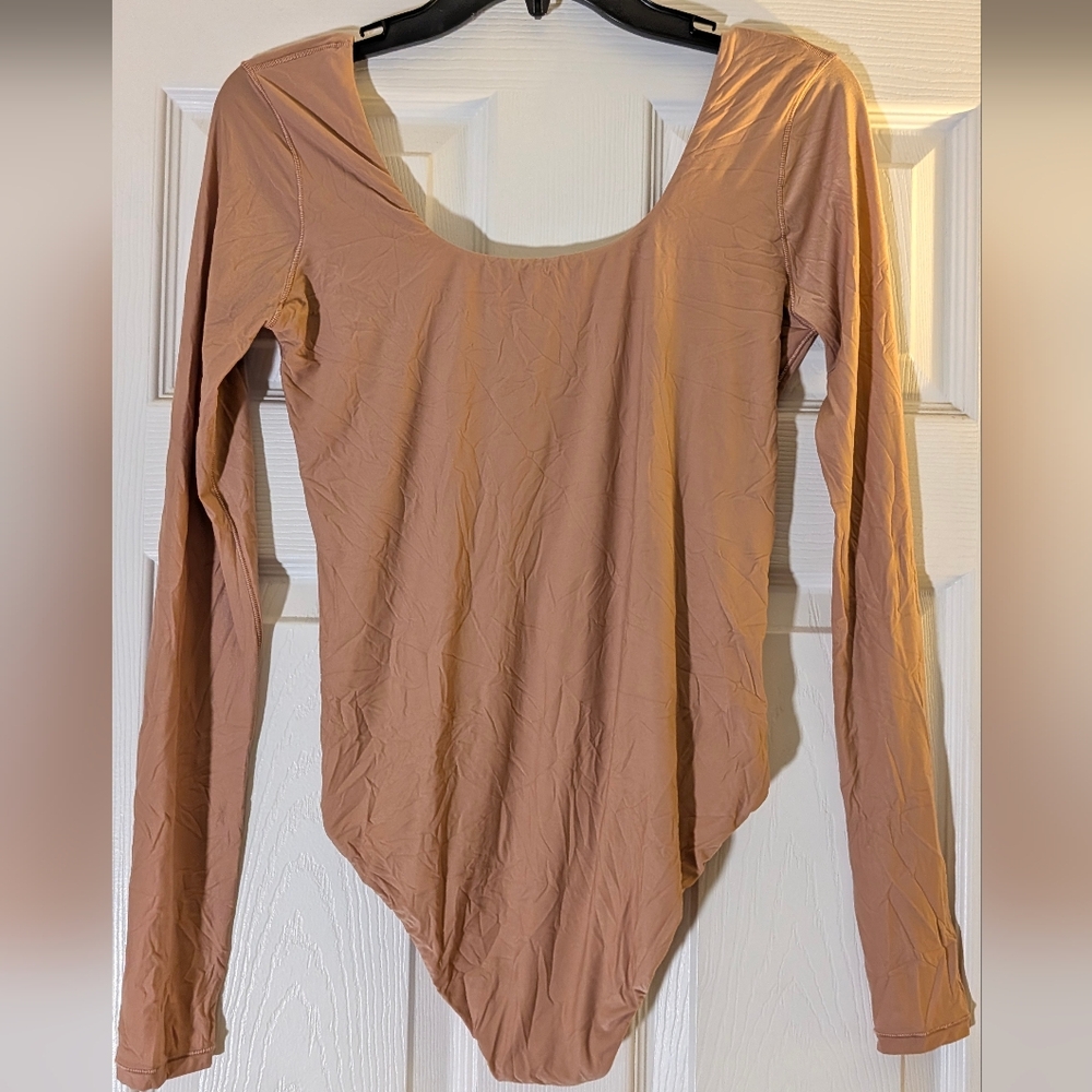 Aerie Nude Long Sleeve Bodysuit